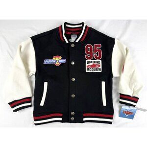 NWT Disney Pixar Cars Toddler Boy Bomber Jacket Black Size 4T